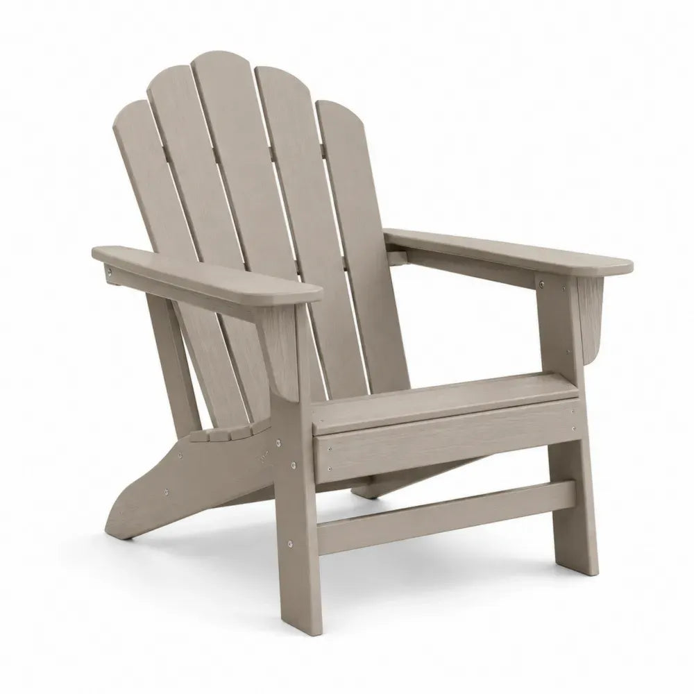 Adirondack Gartenstuhl mit Armlehnen 78 x 86 x 94 cm aus HDPE-Polyethylen mit Lamellen Taupe