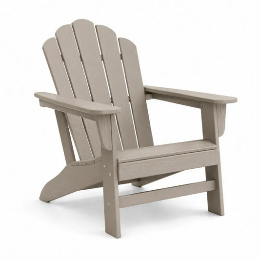 Adirondack Gartenstuhl mit Armlehnen 78 x 86 x 94 cm aus HDPE-Polyethylen mit Lamellen Taupe